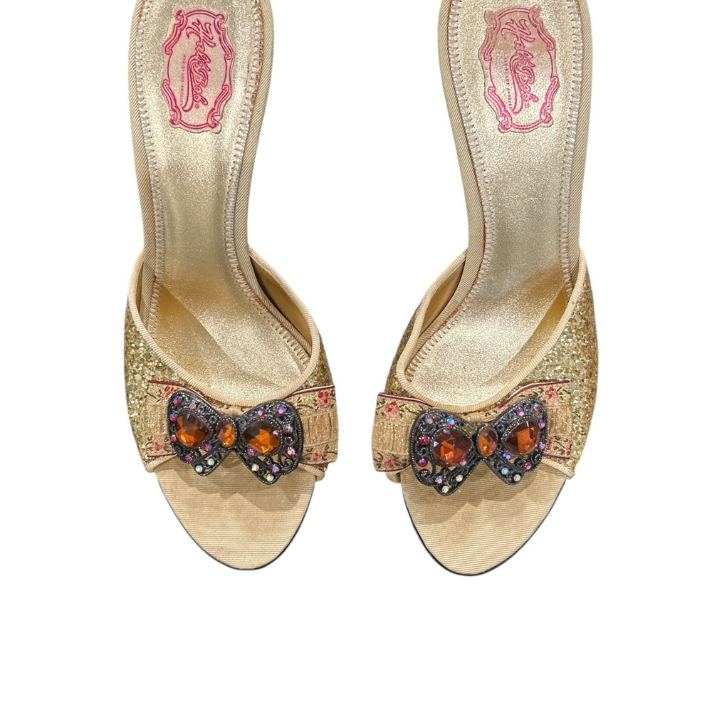 Hale Bob Gold and Orange Embellished Heels